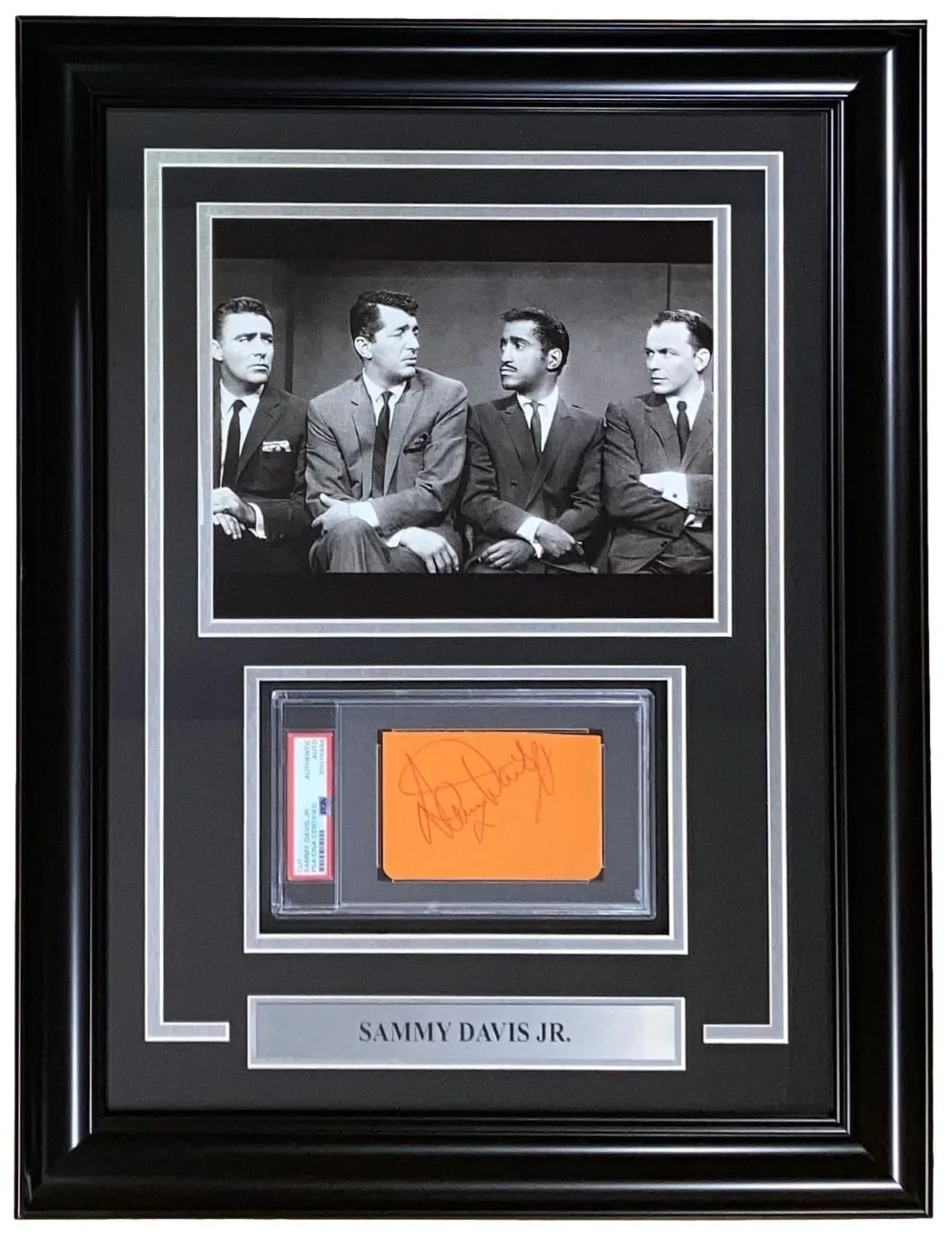Sammy Davis Jr — Sammy Davis Jr Signed Framed Slabbed Rat Pack Cut Signature PSA/DNA 85076494