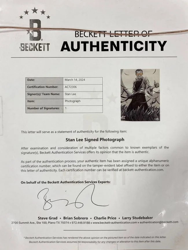 Stan Lee — Stan Lee Signed Framed 13x19 Eddie Nunez Photo BAS LOA, image 3