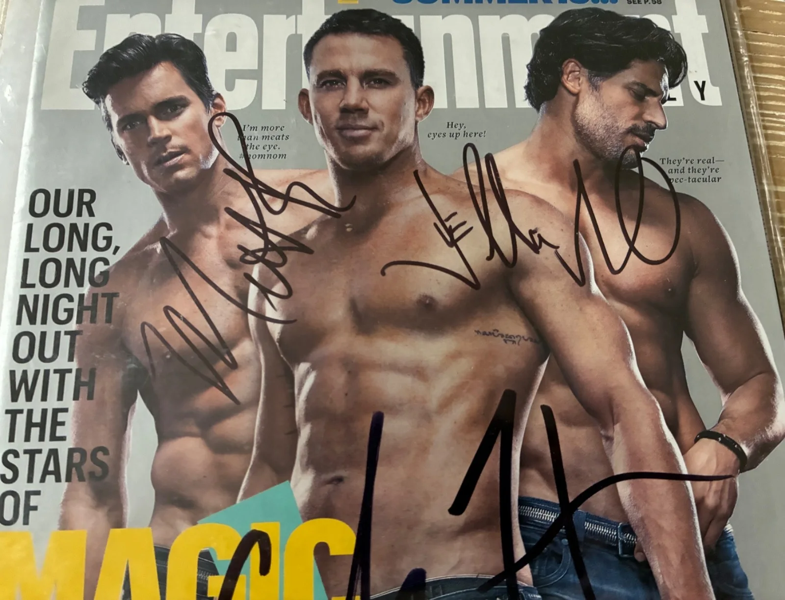 Channing Tatum, Matt Bomer, Joe Manganiello — MAGIC MIKE XXL Cast Signed Set: 3-Signature EW Magazine + Channing Tatum 8x10, image 2