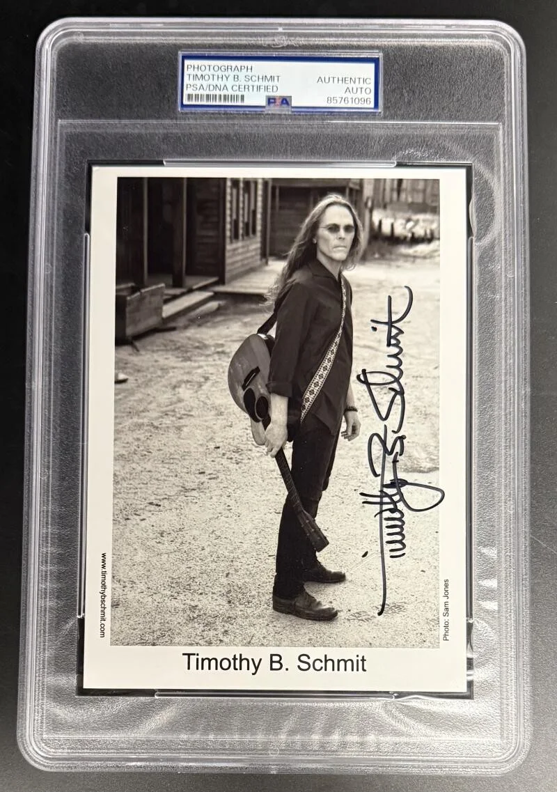 Timothy B. Schmit — Timothy B. Schmit Eagles Signed Autograph PSA/DNA Slabbed Rare Photo Print COA D