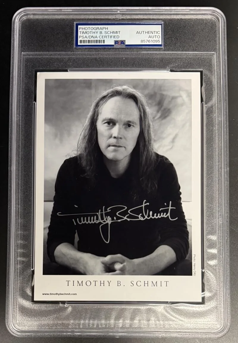 Timothy B. Schmit — Timothy B. Schmit Eagles Signed Autograph PSA/DNA Slabbed Rare Photo Print COA C