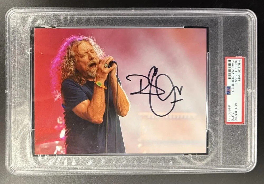 Robert Plant — Robert Plant Led Zeppelin Signed Autograph PSA/DNA Slabbed Rare Photo Print COA