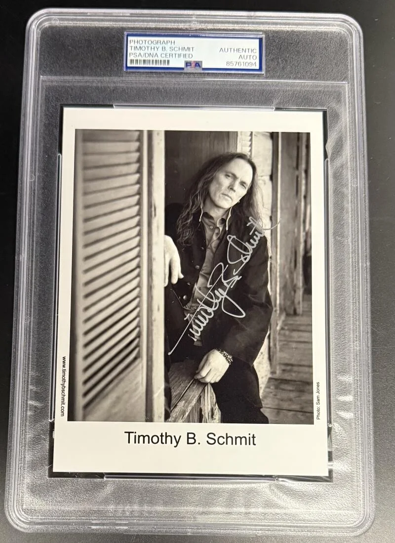 Timothy B. Schmit — Timothy B. Schmit Eagles Signed Autograph PSA/DNA Slabbed Rare Photo Print COA B