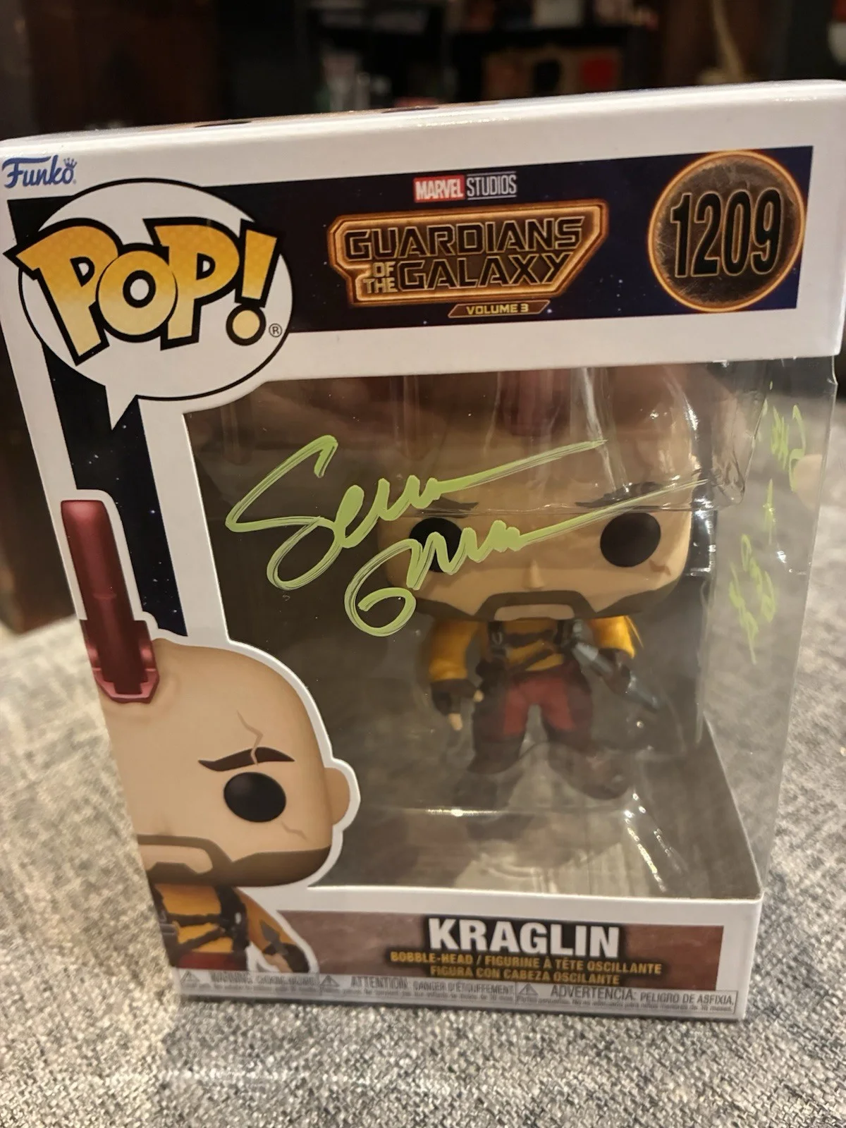 Sean Gunn — Sean Gunn Signed Kraglin Guardians Of Galaxy Funko pop