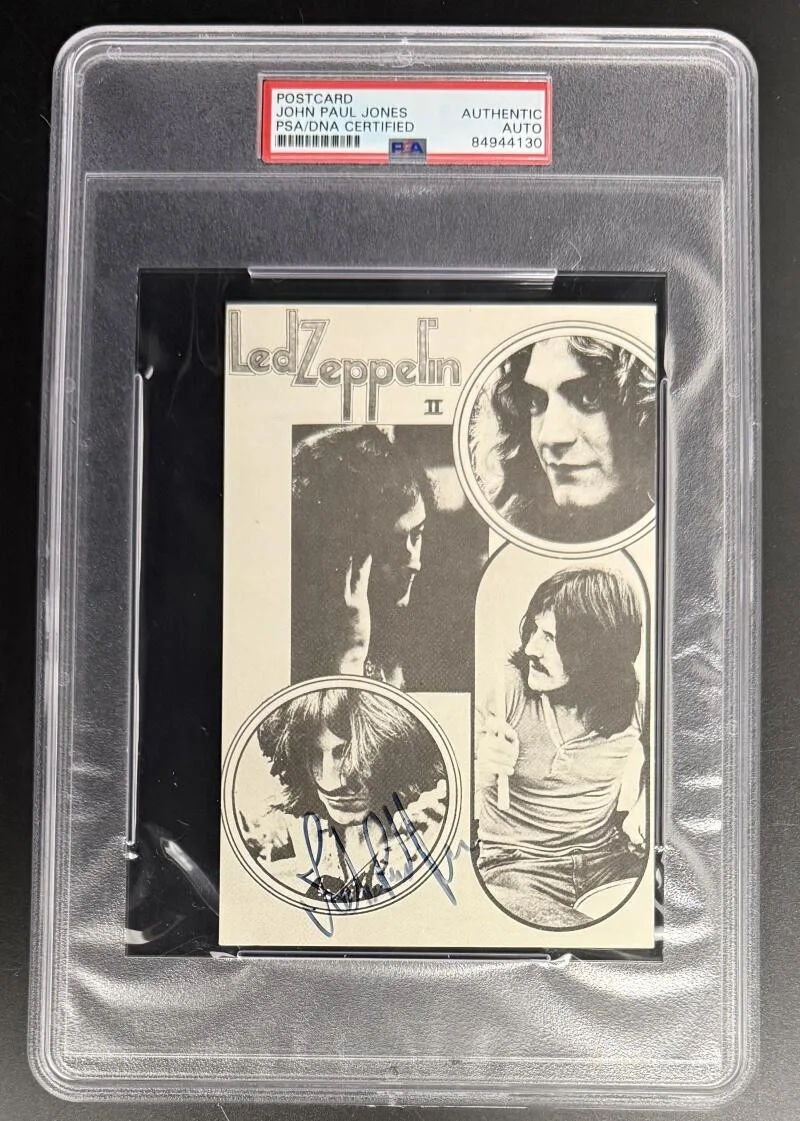 John Paul Jones — John Paul Jones Signed Autograph PSA/DNA Slabbed Led Zeppelin 2 Postcard COA