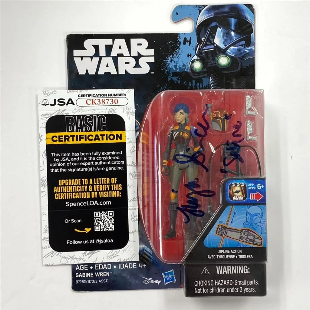Tiya Sircar signed "Sabine" Wren Star Wars Action Figure autograph JSA, изображение 2