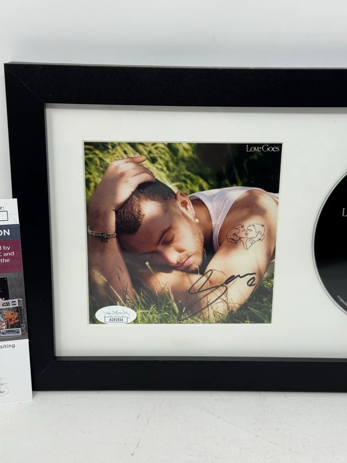 SAM SMITH SIGNED AUTOGRAPH FRAMED LOVES GOES CD JSA COA TOO GOOD AT GOODBYES, image 2