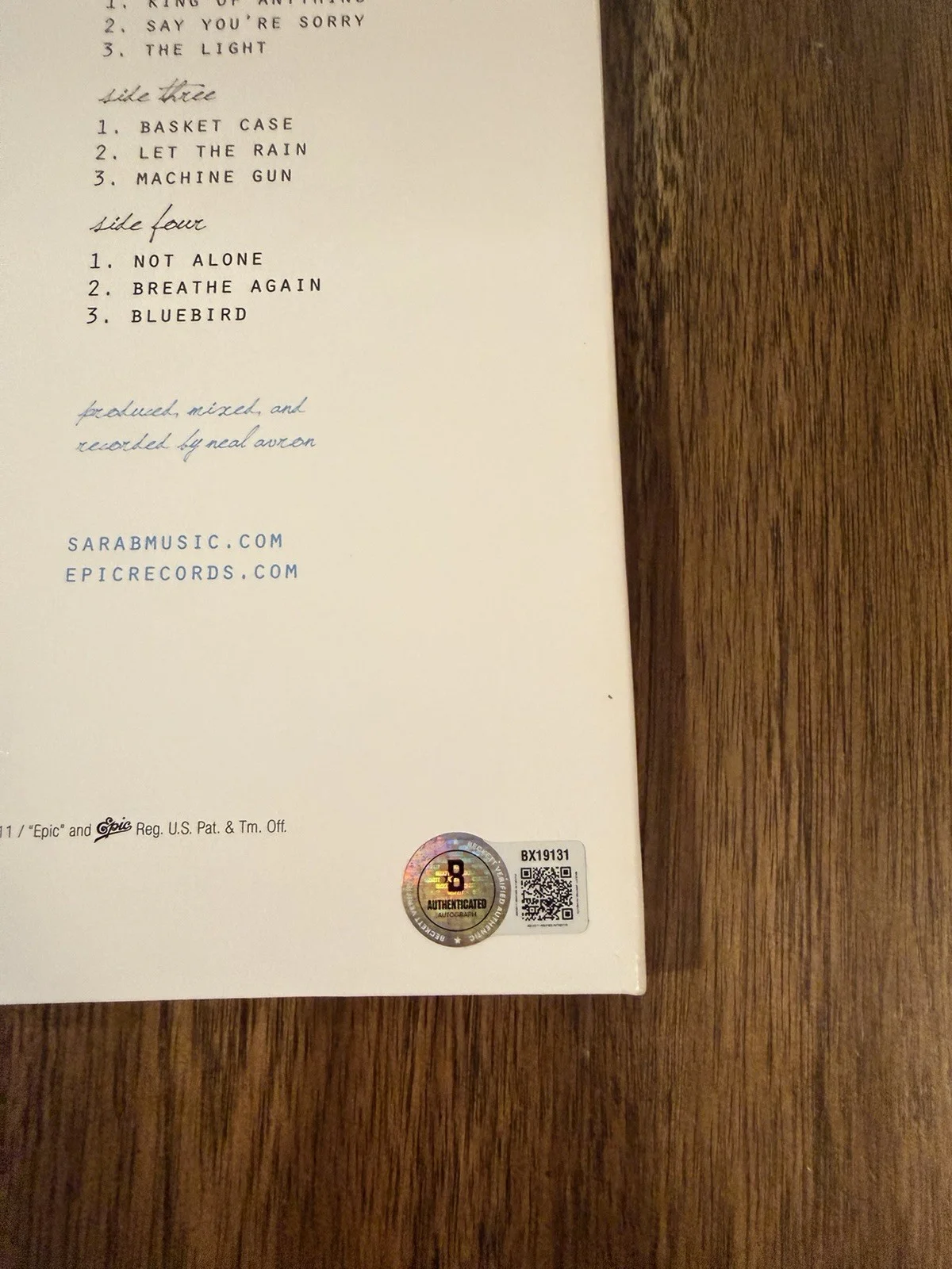 ‘Sara Bareilles’ Signed Vinyl Album ‘Kaleidoscope Heart’ Beckett Certified, изображение 4