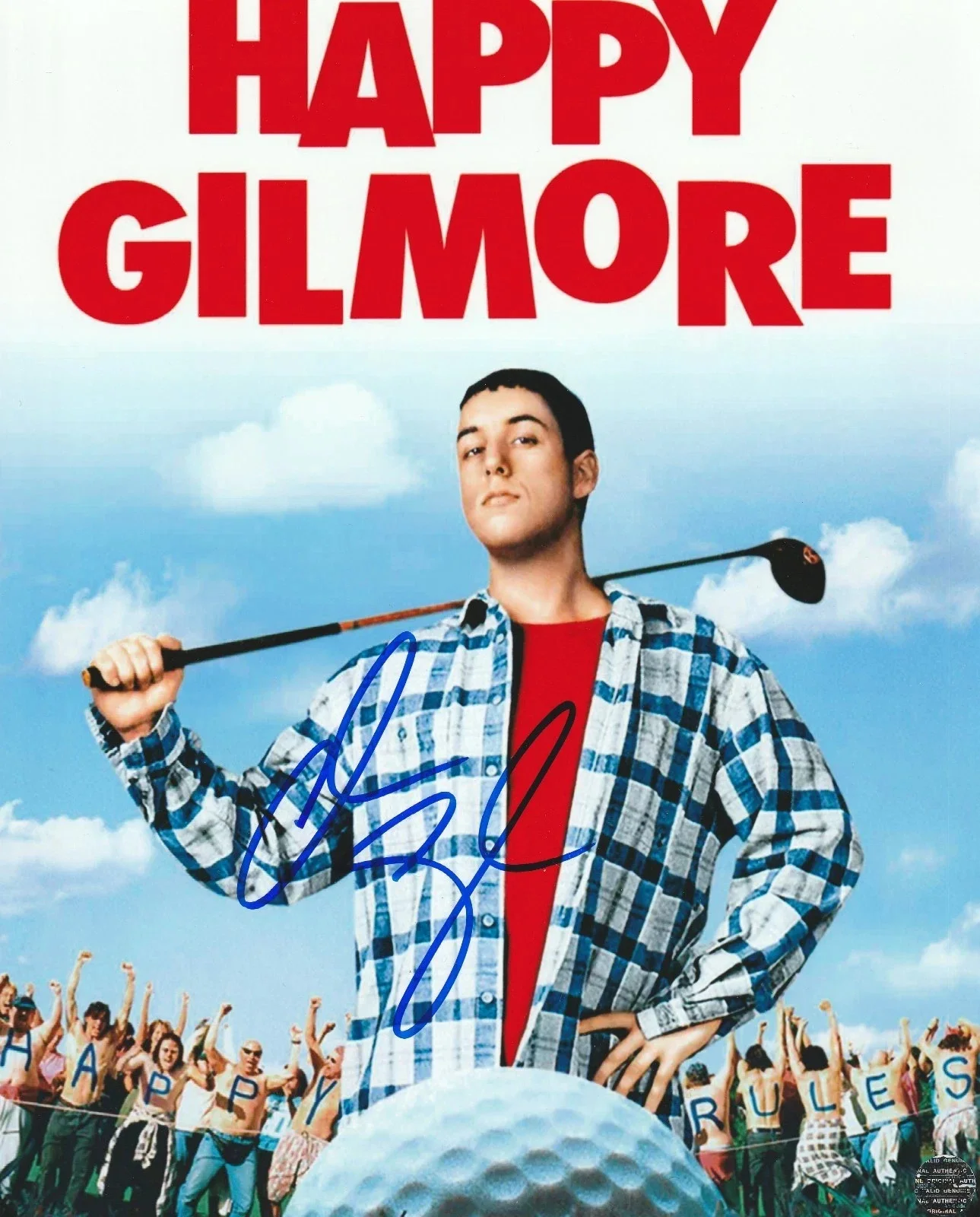 ADAM SANDLER — ADAM SANDLER HAPPY GILMORE GOLF PGA SIGNED 8.5X11 PHOTO AUTOGRAPH POSTER