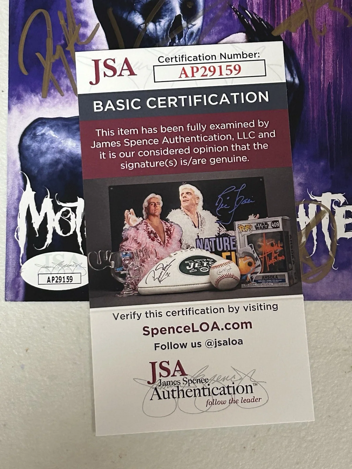 MOTIONLESS IN WHITE AUTOGRAPHED SIGNED FRAMED DISGUISE COVER JSA COA # AP29159, image 2