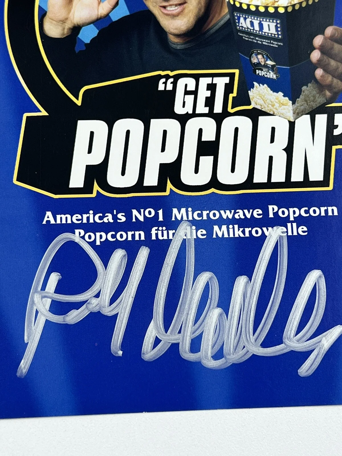 Ralf Moeller signed autographed “Get Popcorn” Postcard, image 3