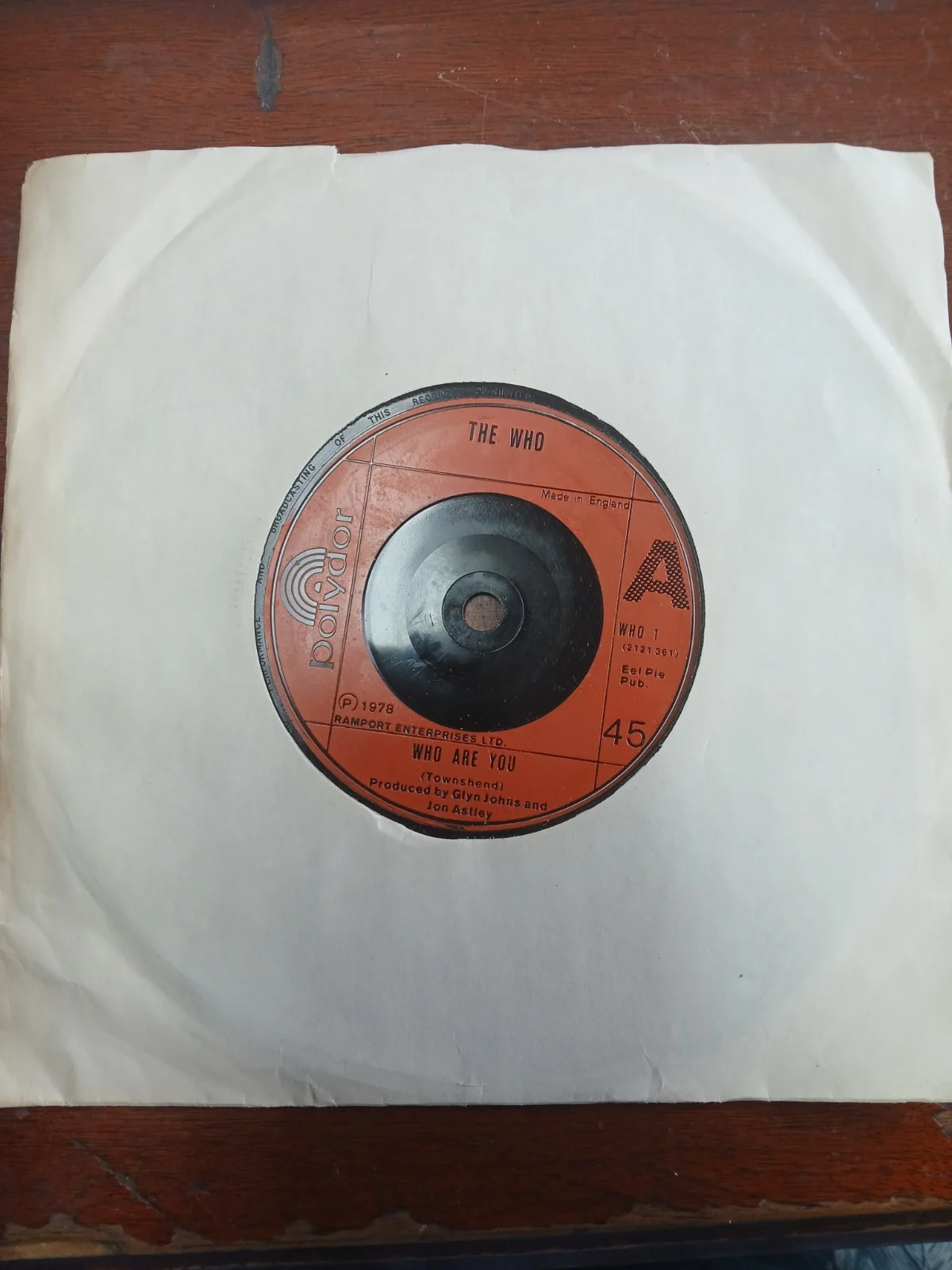 The Who Signed Who Are You Record, image 3