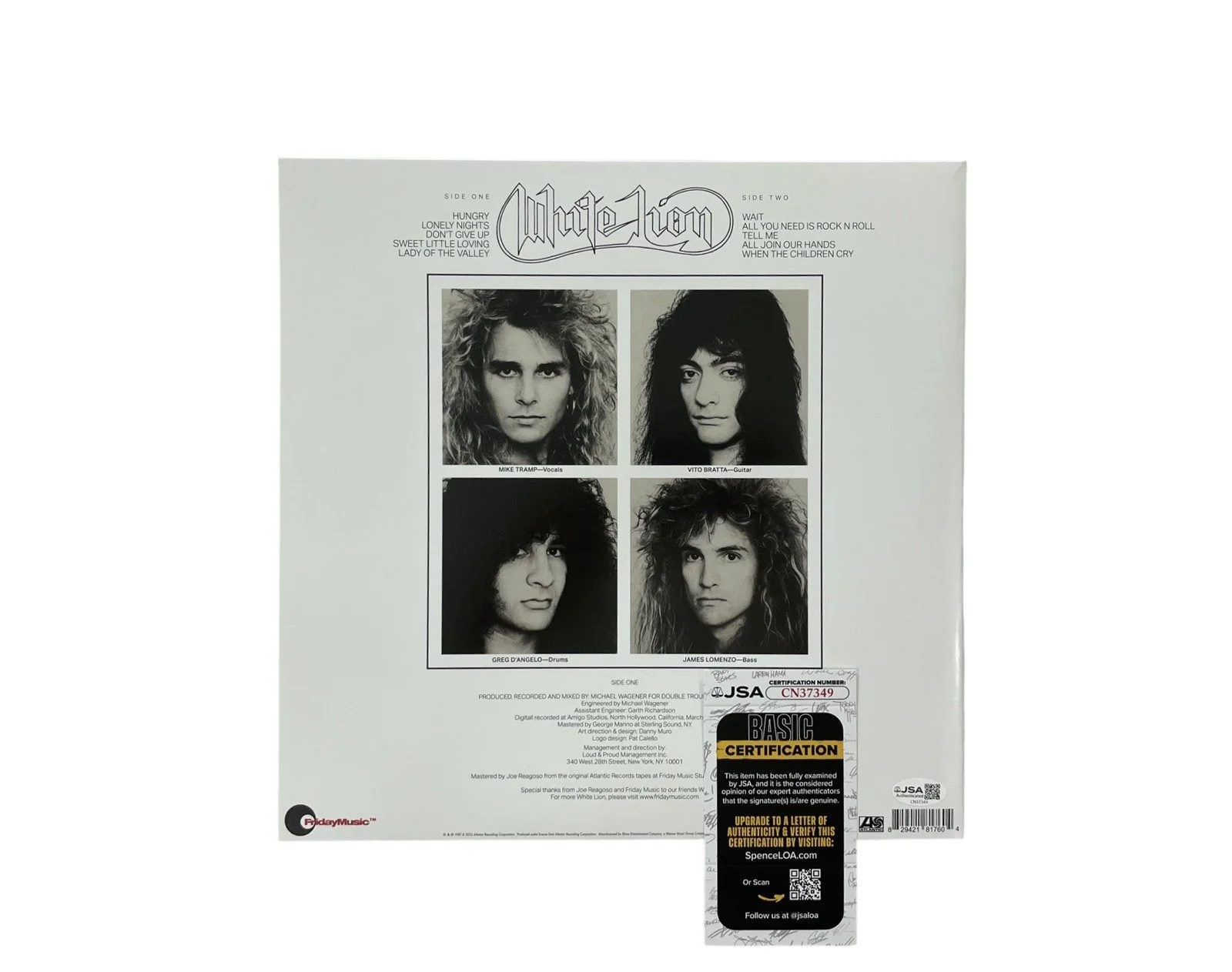 White Lion Autographed Pride Aqua Colored Limited Edition Vinyl Album Mike Tramp, image 3