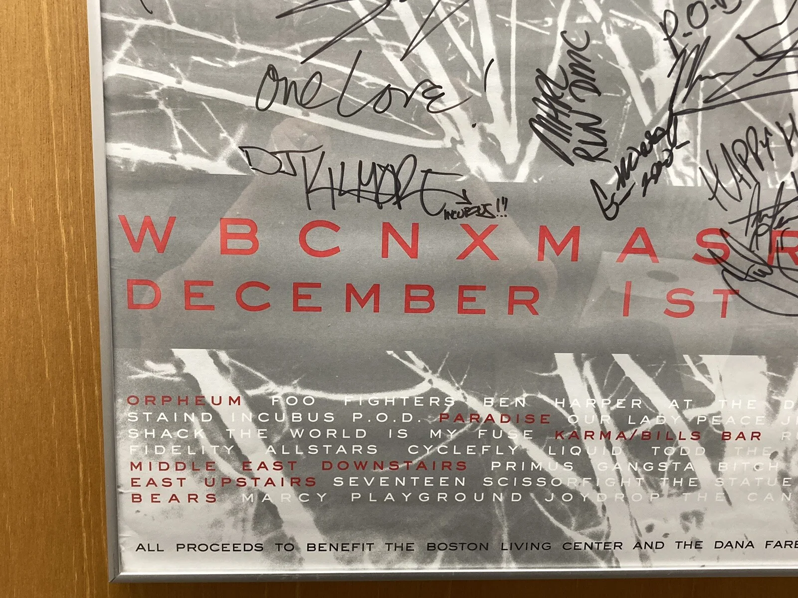 WBCN 104.1 Boston Signed Autographed XMAS Rave 1999 Poster - Jam Master Jay!, изображение 3