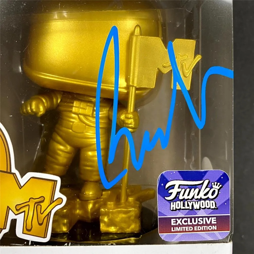Beck Hansen signed MTV Moon Man Gold Funko Pop! 18 autograph ~ JSA, image 2