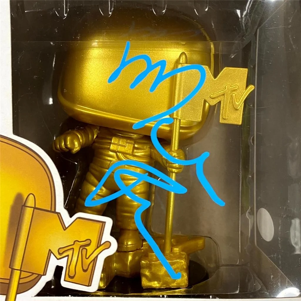 Matt Pinfield signed MTV Moon Man Gold Funko Pop! 18 autograph ~ JSA, image 2