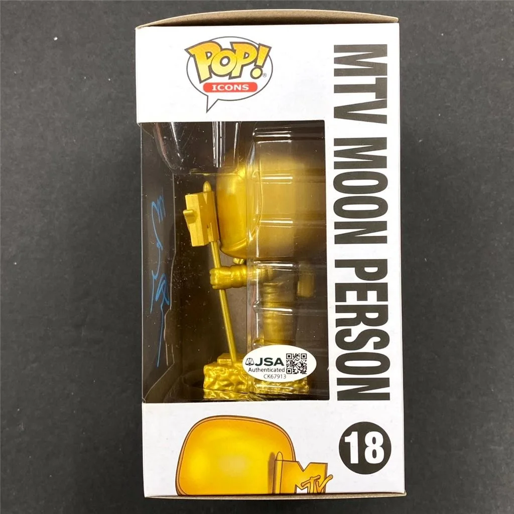 Matt Pinfield signed MTV Moon Man Gold Funko Pop! 18 autograph ~ JSA, image 3