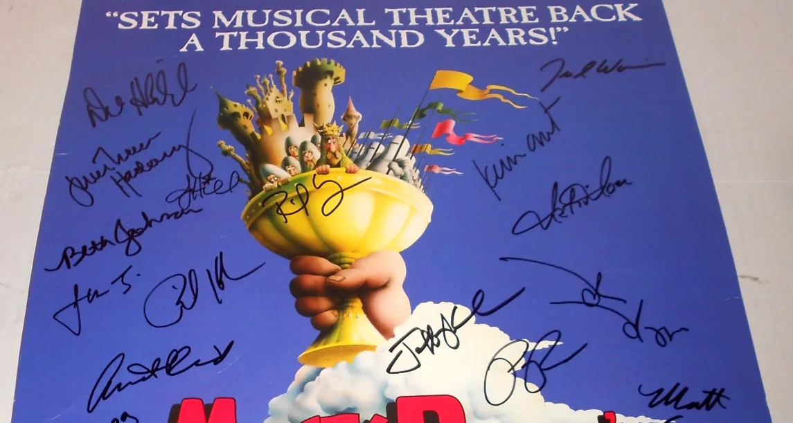 Monty Python Spamalot SIGNED by 19 Broadway Musical 14x22 Poster Shubert Theater, image 3