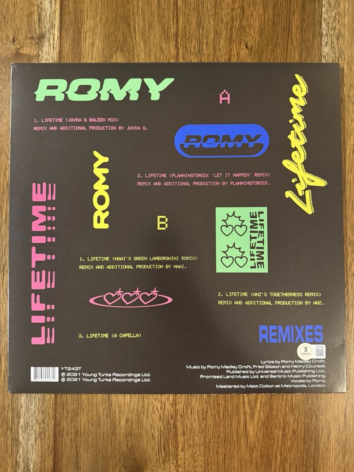 ‘Romy Madley Croft’ Signed Vinyl Album ‘Lifetime Remixes’ Beckett The XX, изображение 2