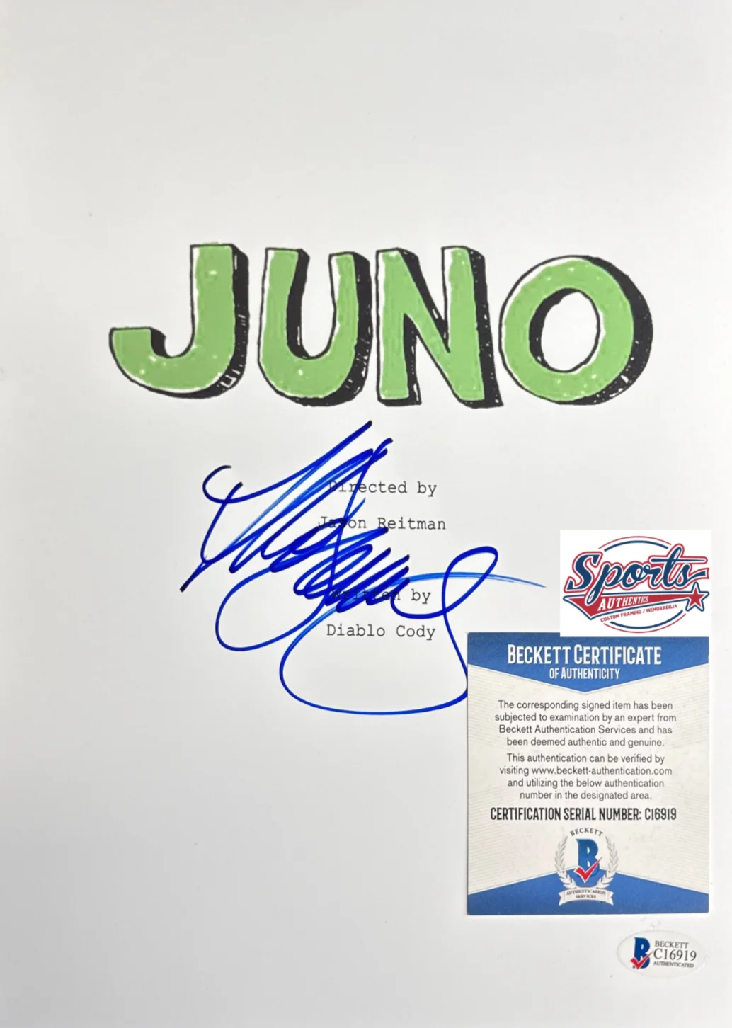 Allison Janney — Allison Janney Signed Juno Script Cover Only BAS C16919