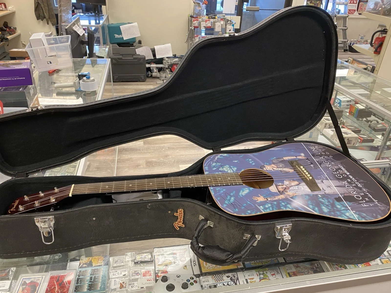 Georgia Florida Line Signed Fender Guitar FA-100 Acoustic, image 2