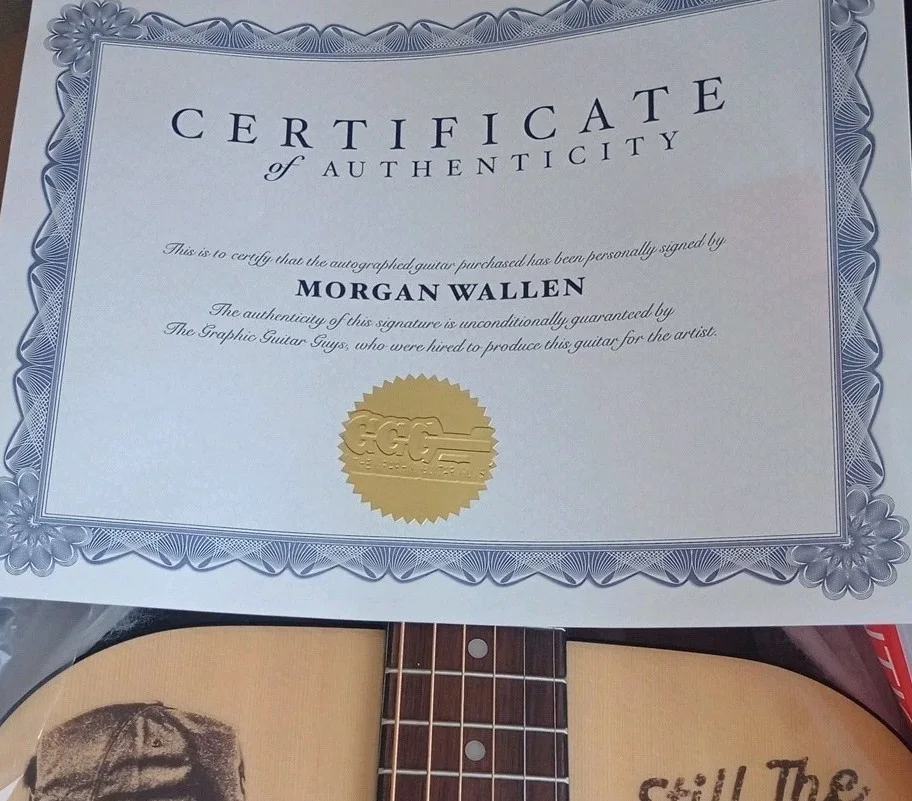 2026 Morgan Wallen Signed Still The Problem Tour Epiphone Acoustic Guitar w COA, image 2