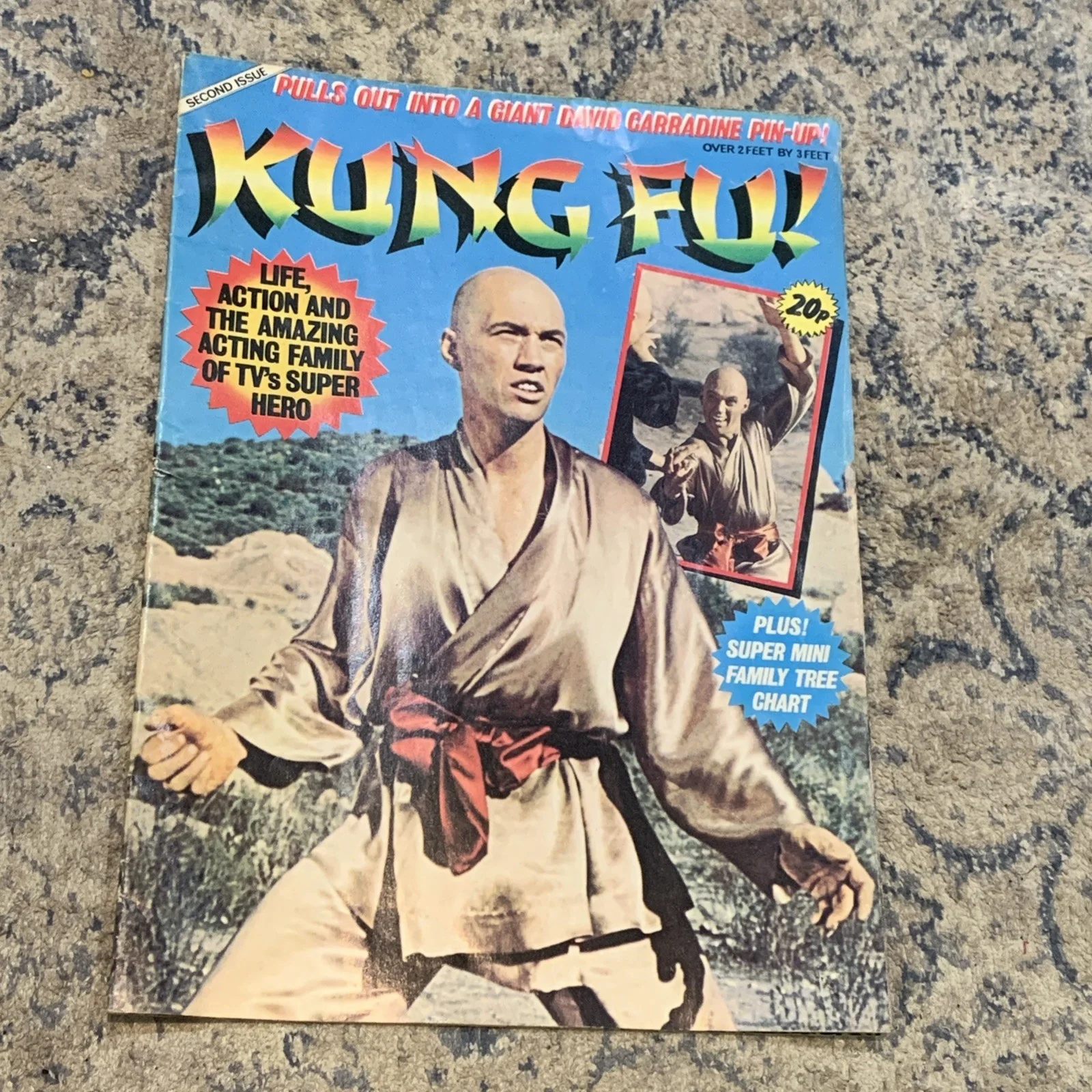 Vintage 1970s Kung Fu Karate Martial Arts Original Poster David Carradine, image 2