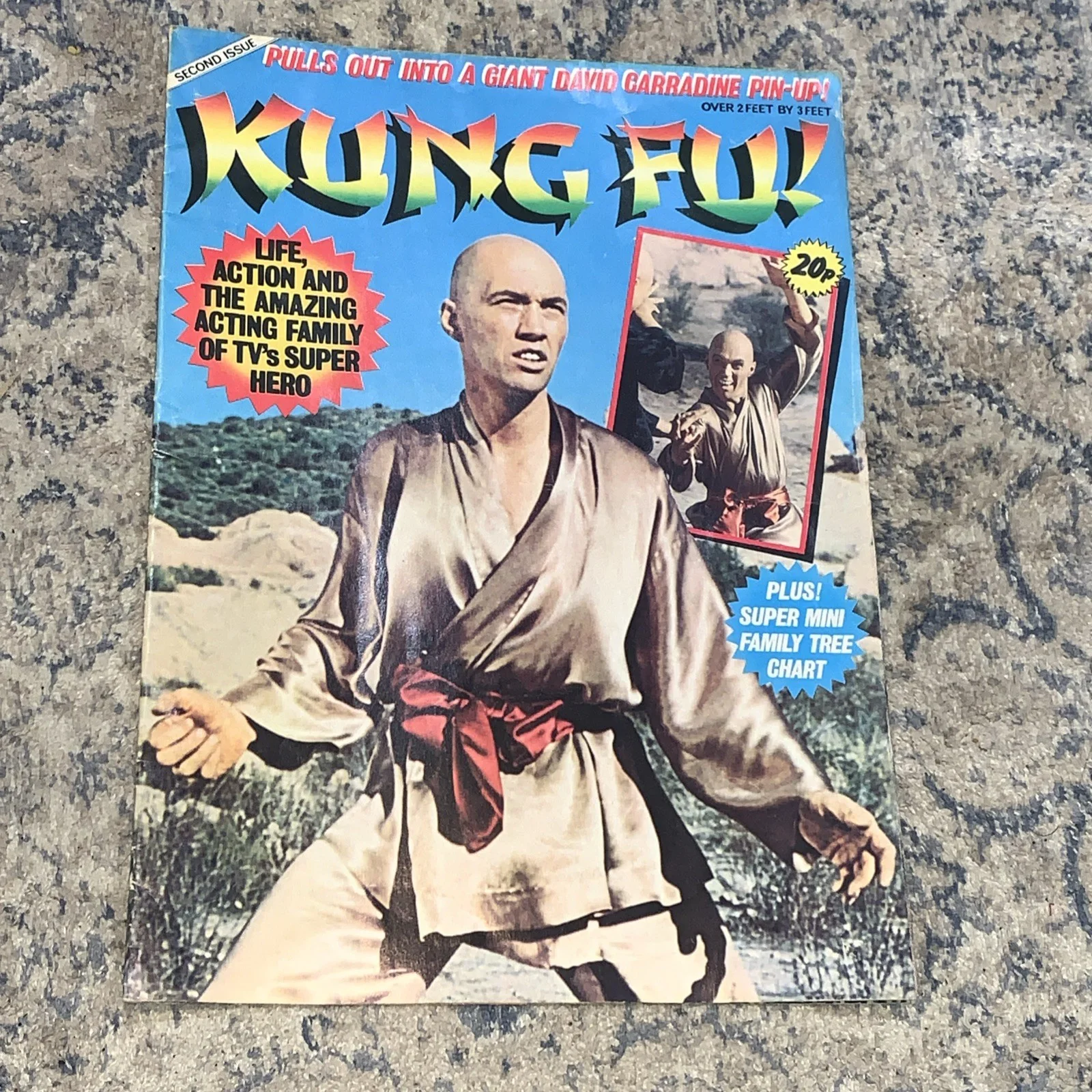 Vintage 1970s Kung Fu Karate Martial Arts Original Poster David Carradine, image 3