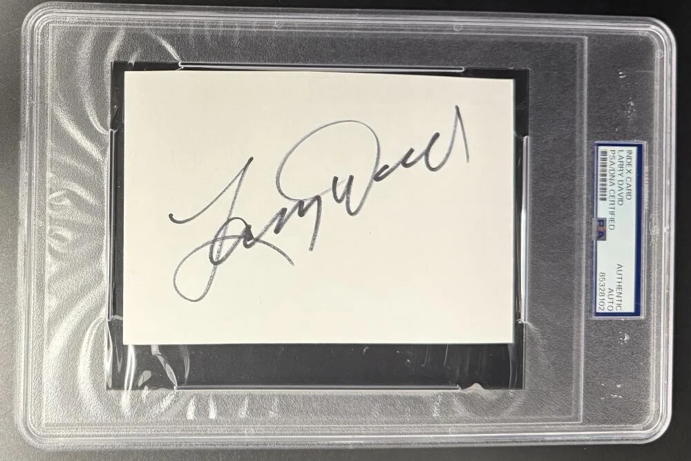 Larry David — Larry David Seinfeld Signed Autograph PSA/DNA Encapsulated Slabbed Cut Card COA