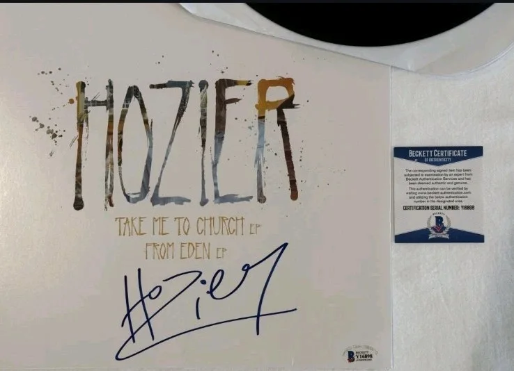 Hozier Signed Take Me To Church From Eden EP Vinyl LP Record Album Beckett COA, изображение 3