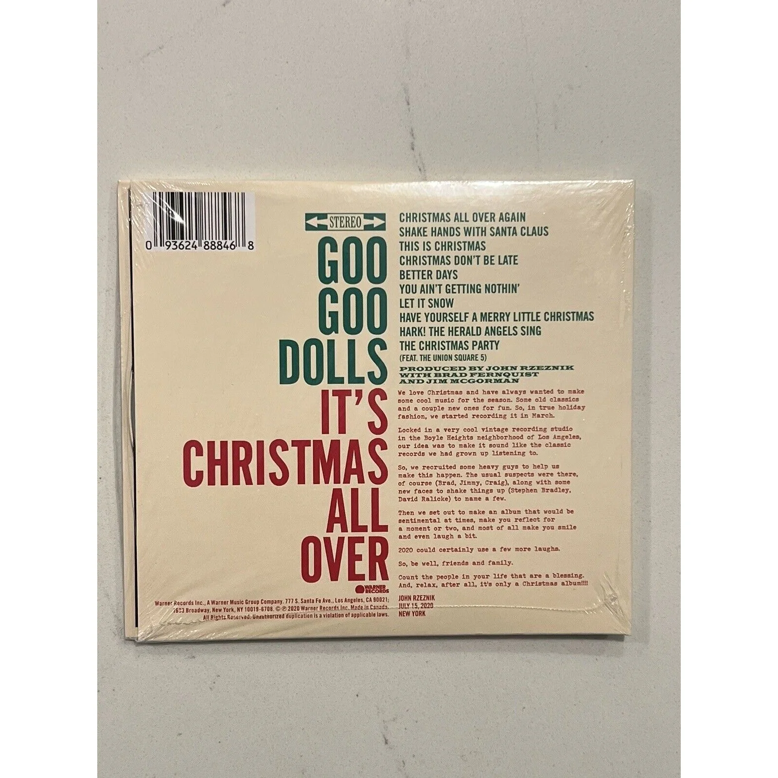 GOO GOO DOLLS Signed Autograph CD Booklet It's Christmas All Over Johnny Rzeznik, изображение 4