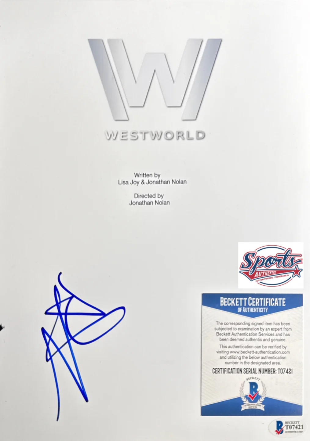 Luke Hemsworth — Luke Hemsworth Signed 8x10 Westworld Script Cover Only BAS T07421