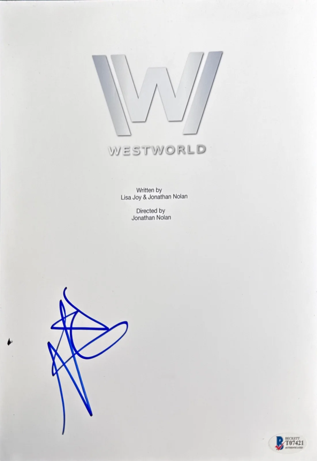 Luke Hemsworth — Luke Hemsworth Signed 8x10 Westworld Script Cover Only BAS T07421, image 2