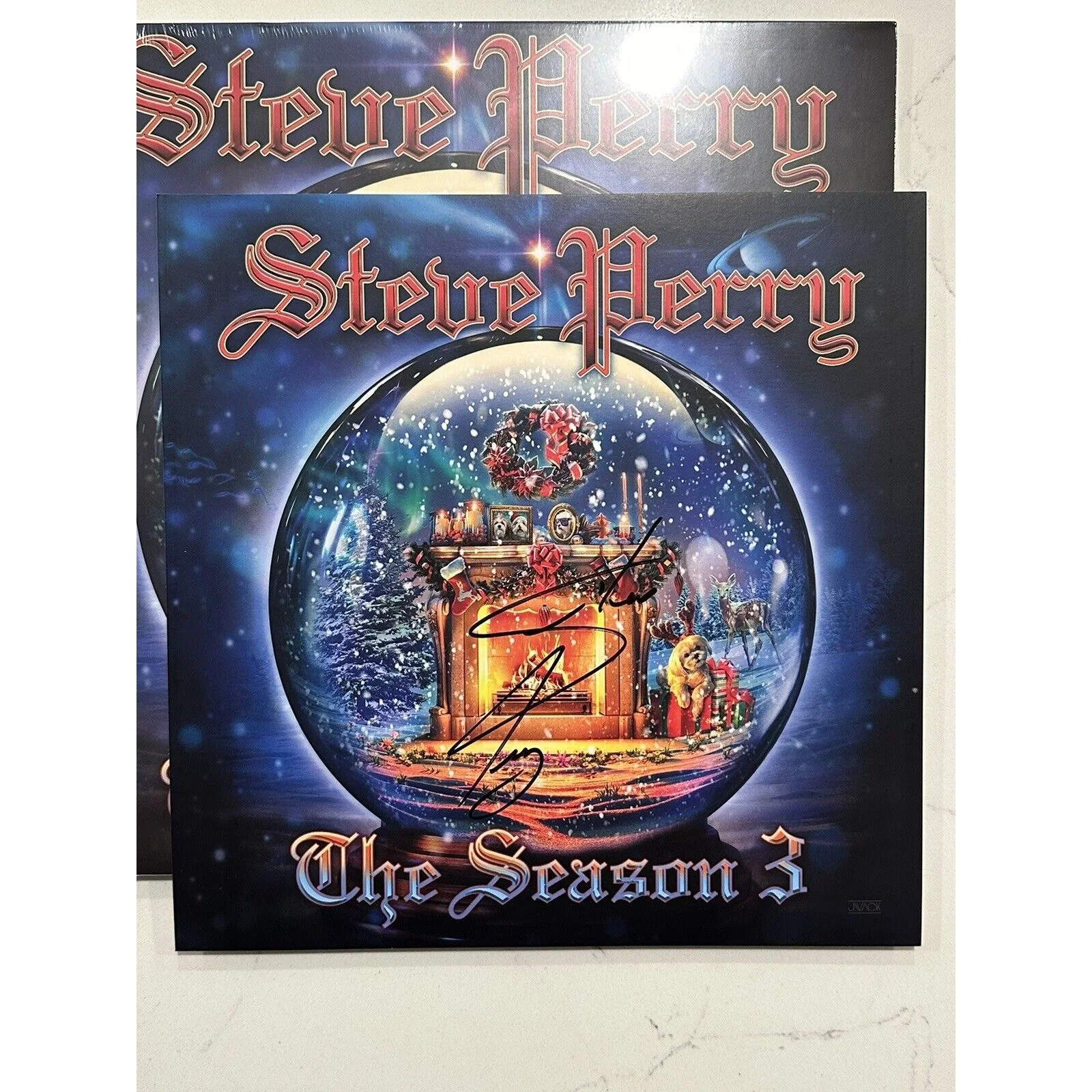 AUTOGRAPHED SIGNED Steve Perry Season 3 Christmas Holiday Xmas Vinyl LP, изображение 2