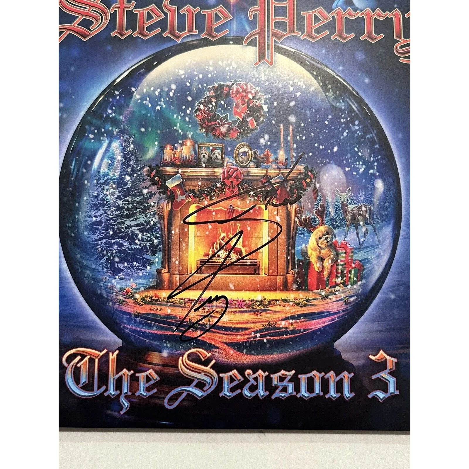 AUTOGRAPHED SIGNED Steve Perry Season 3 Christmas Holiday Xmas Vinyl LP, изображение 3