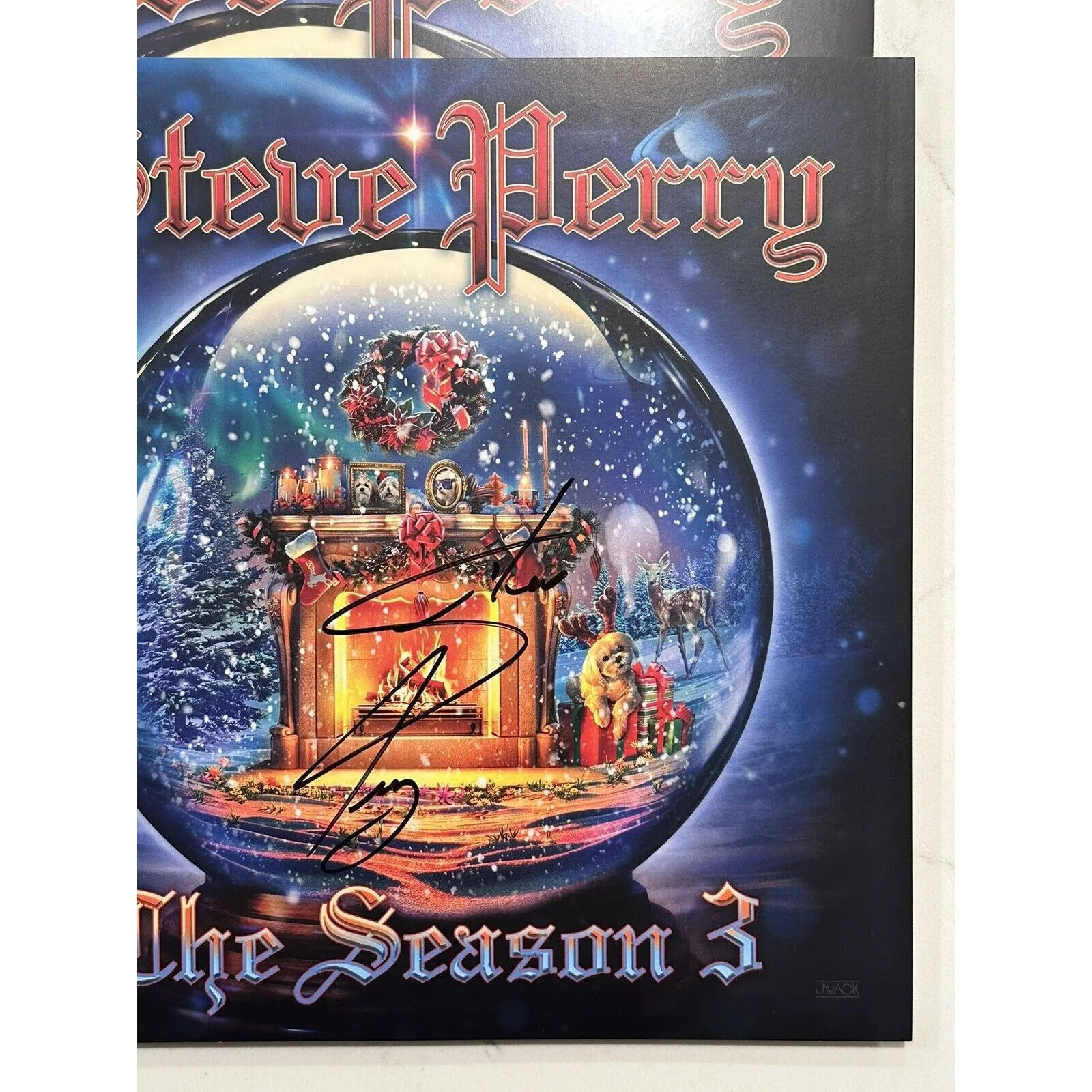 AUTOGRAPHED SIGNED Steve Perry Season 3 Christmas Holiday Xmas Vinyl LP, изображение 5