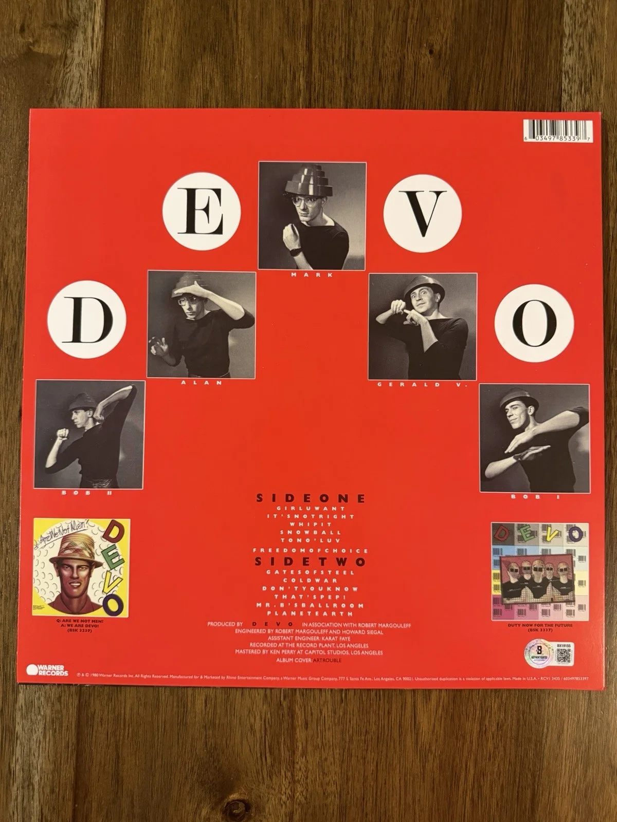 ‘DEVO’ Band Signed Vinyl Album ‘Freedom Of Choice’ Mark & Gerald Beckett, изображение 2