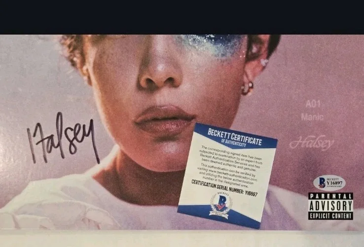 Halsey Signed Manic 16x20 Record Sleeve Album Cover Beckett COA No Record, изображение 3