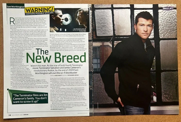 SAM WORTHINGTON - 2008 Full page UK magazine poster, image 2