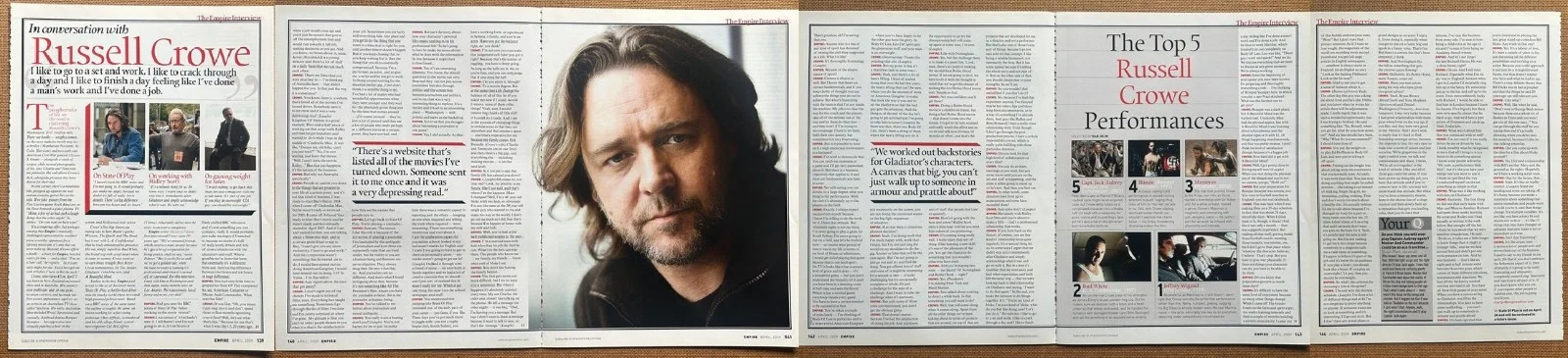 RUSSELL CROWE - 2009 Full page UK magazine poster, изображение 2