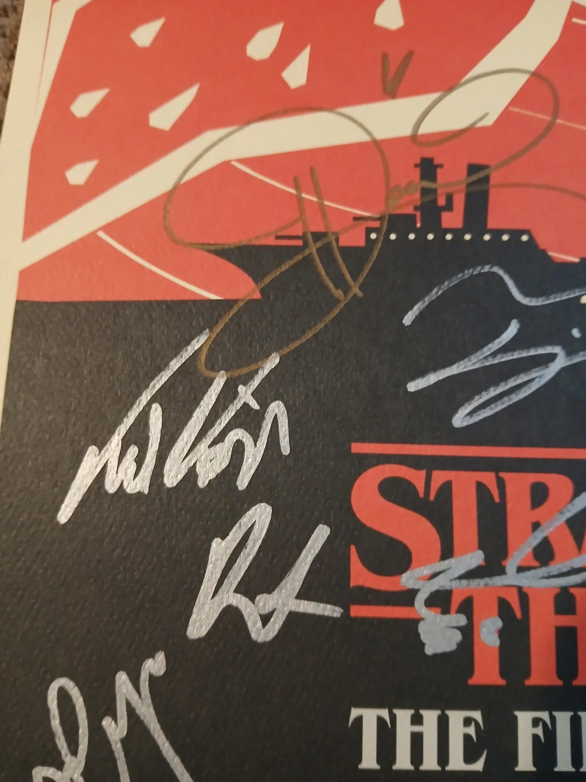 13 Cast Members — Stranger Things The First Shadow Cast signed 11x17 Poster with 13 signatures, image 2