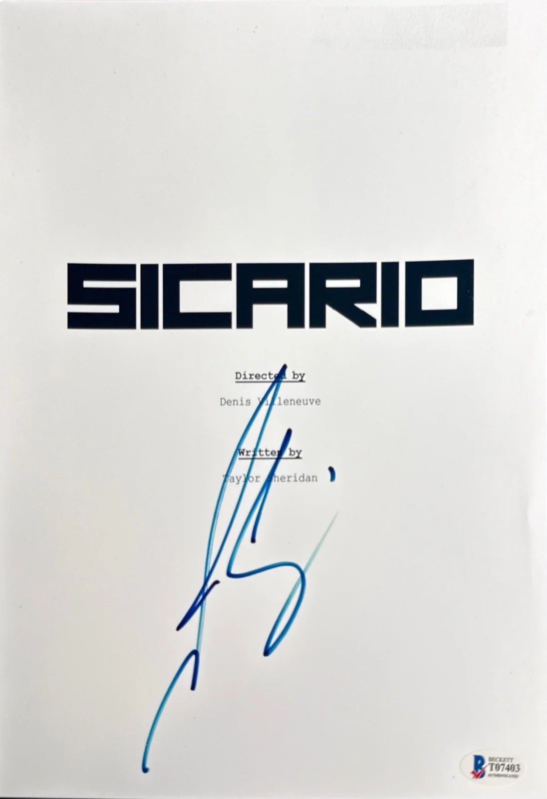 Josh Brolin — Josh Brolin Signed 8x10 Sicario Script Cover Only BAS T07403, image 2
