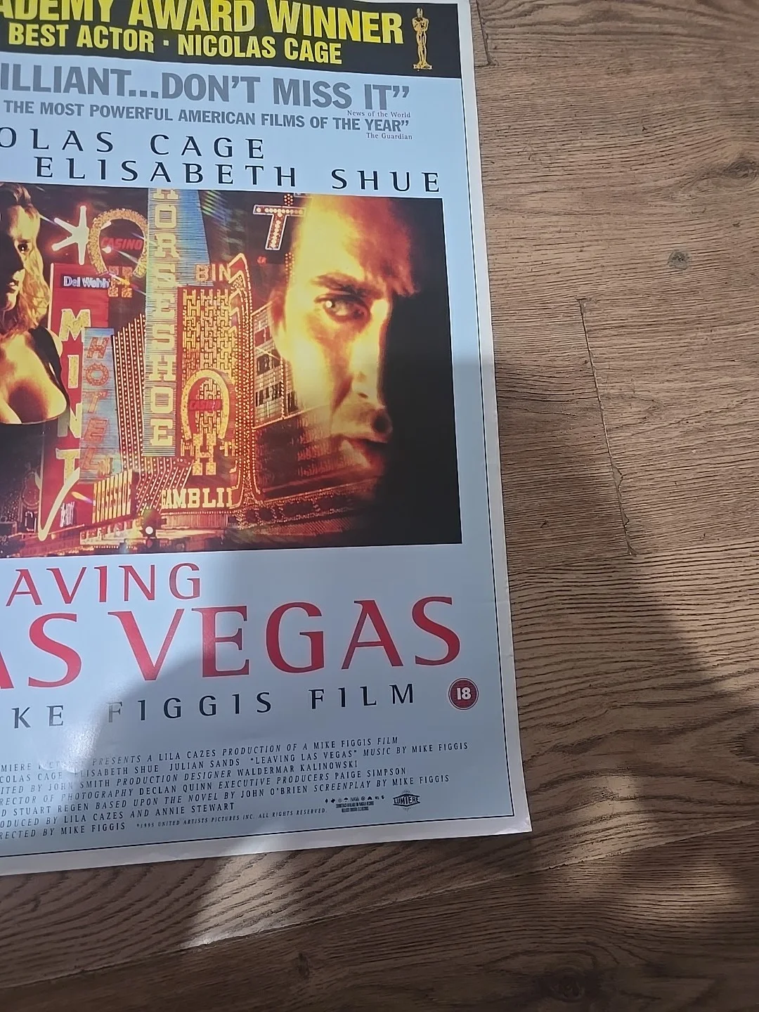 Leaving Las Vegas Original Video Shop VHS Poster Rare Nicholas Cage, image 2
