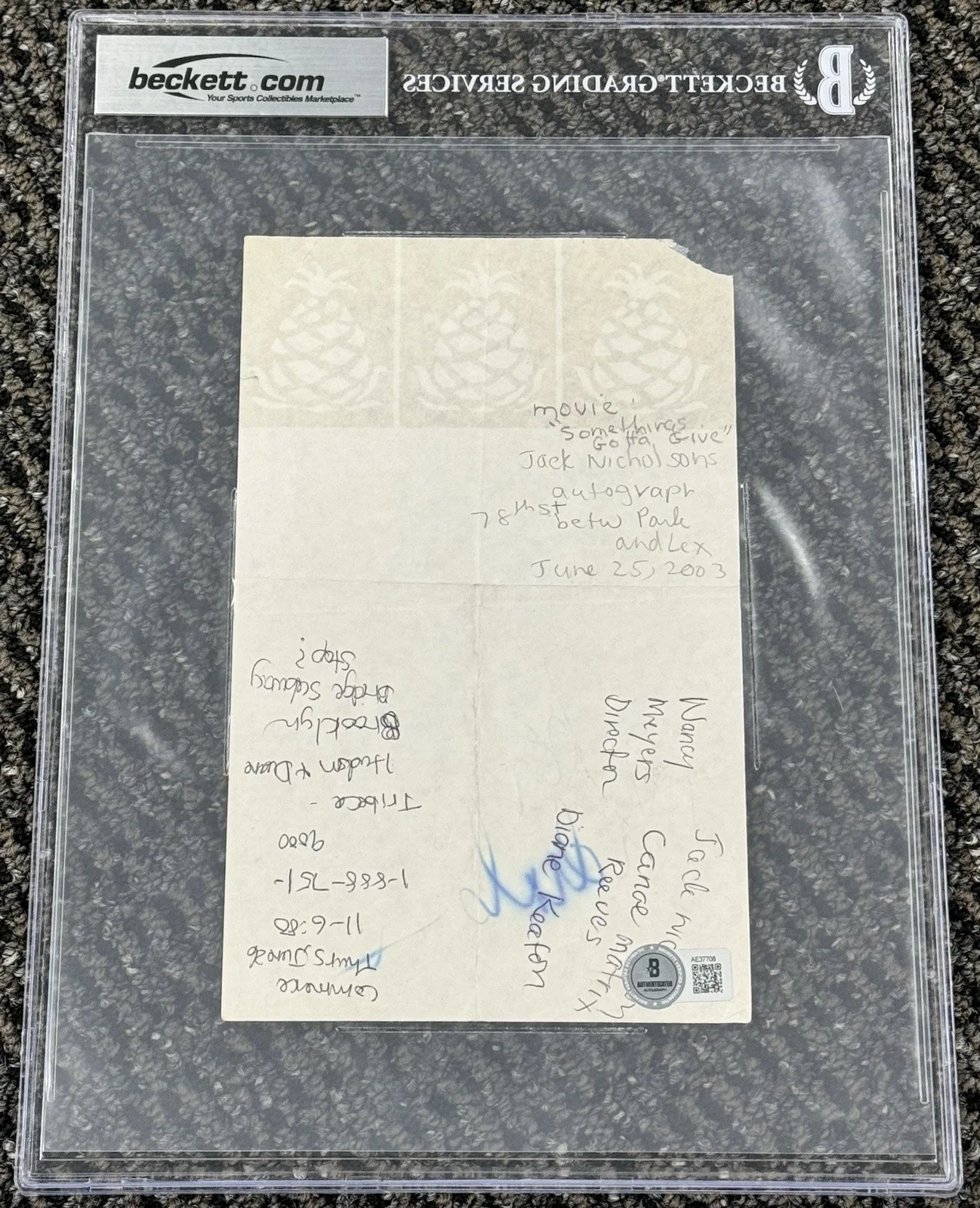 Jack Nicholson — Jack Nicholson Signed Autograph 7x4 Cut Signature Beckett BAS Encapsulated, image 2