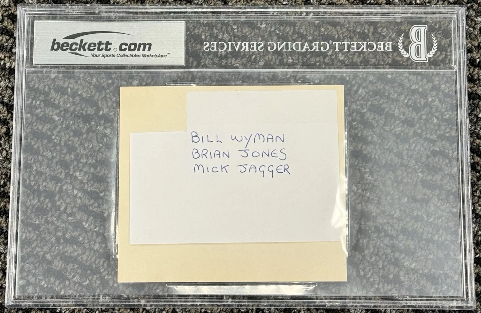 The Rolling Stones Mick Jagger Brian Jones Bill Wyman Signed Album Page Beckett, изображение 2