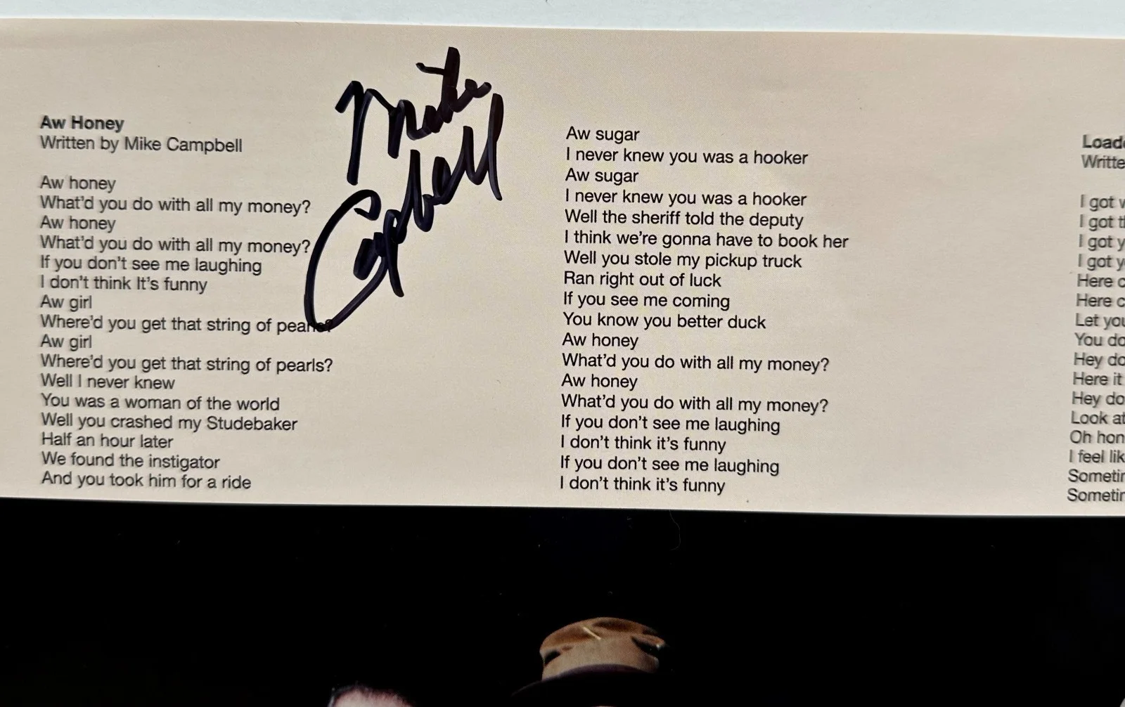 Mike Campbell Signed Dirty Knobs Vinyl Album Insert [tom petty] Beckett BAS coa, image 3