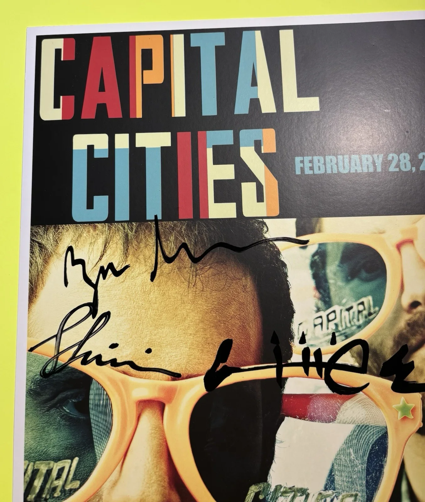 Signed CAPITAL CITIES Poster 2013 KROQ Red Bull Sound Space Autographed 11x17, изображение 3