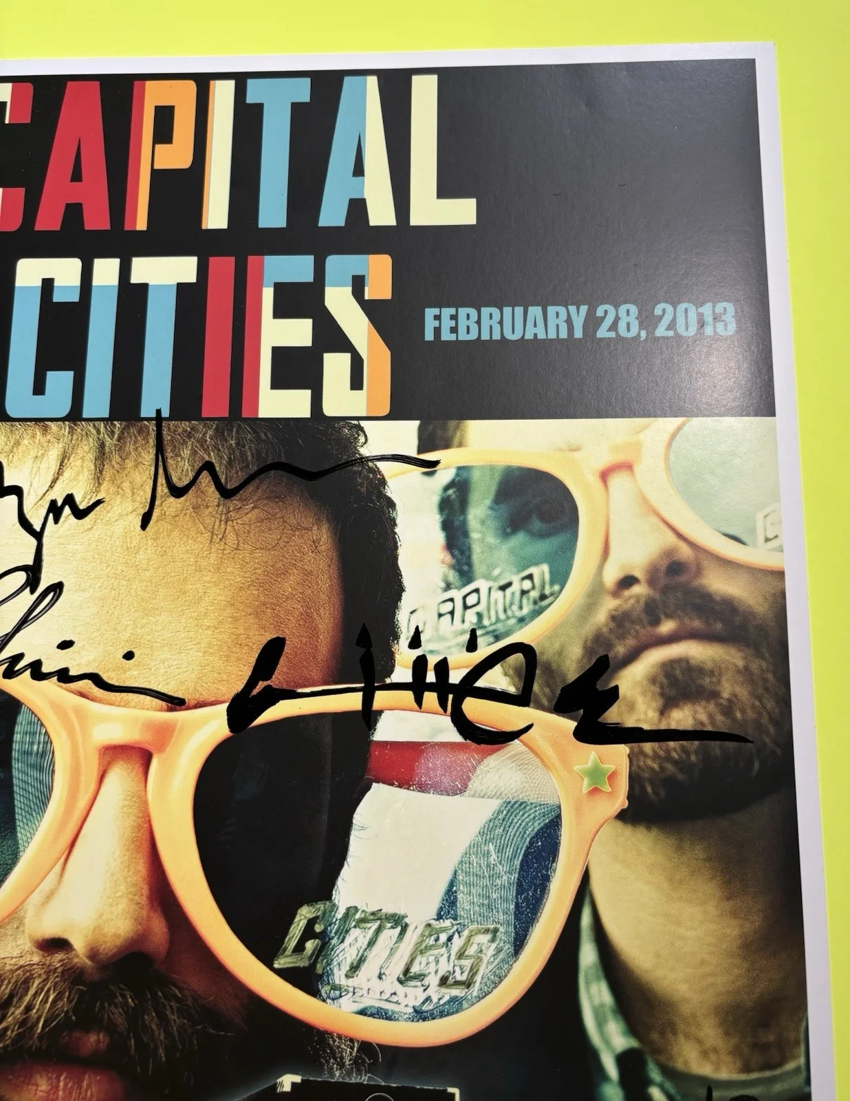 Signed CAPITAL CITIES Poster 2013 KROQ Red Bull Sound Space Autographed 11x17, изображение 4