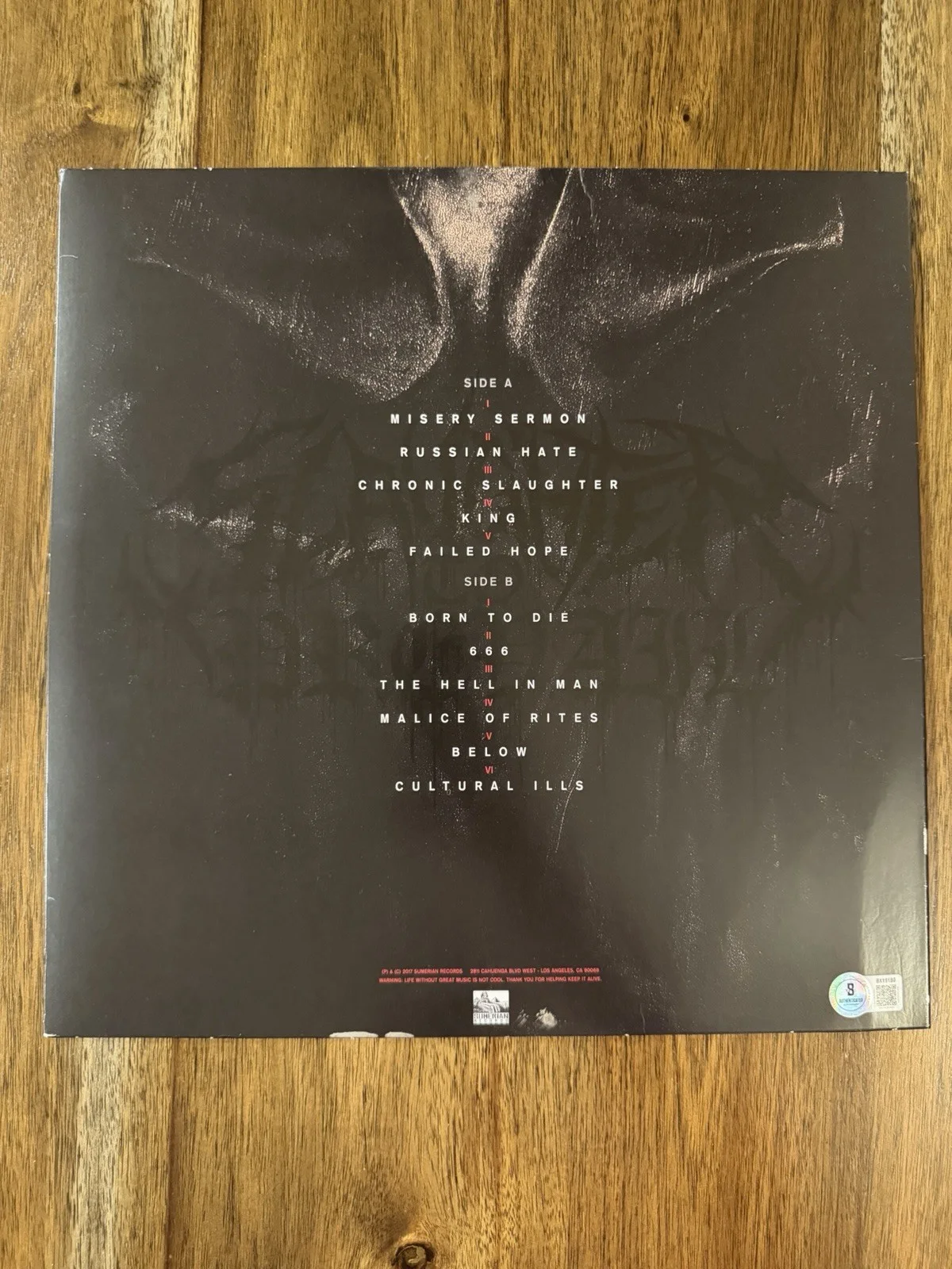 Alex Terrible ‘Slaughter To Prevail’ Signed Vinyl Album ‘Misery Sermon’ Beckett, изображение 2