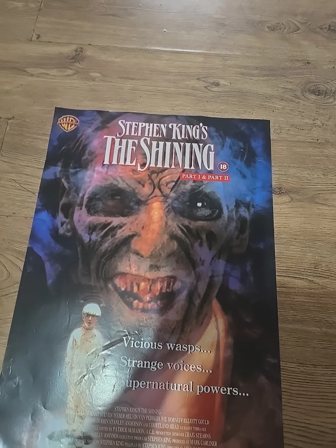 Stephen Kings The Shining Part 1 & 2 Original Video Shop VHS Poster Rare, image 2